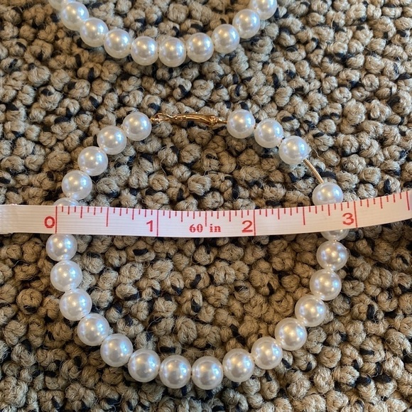 Faux Pearl Hoop Earrings - 2 Different Sizes - Picture 3 of 5